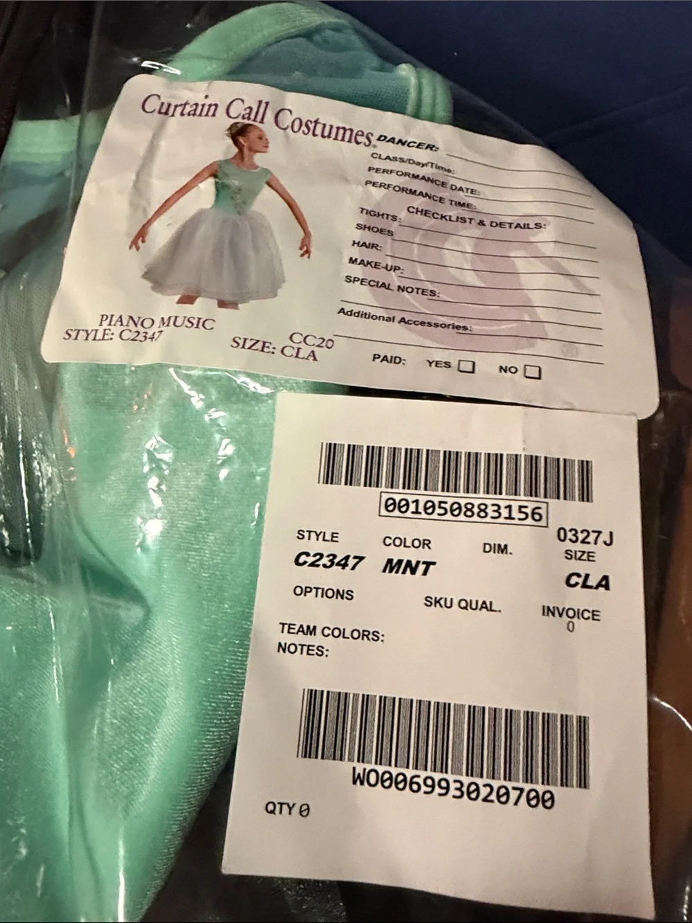 Mint & Pink Floral Tulle Dance Costume Dress - Kids